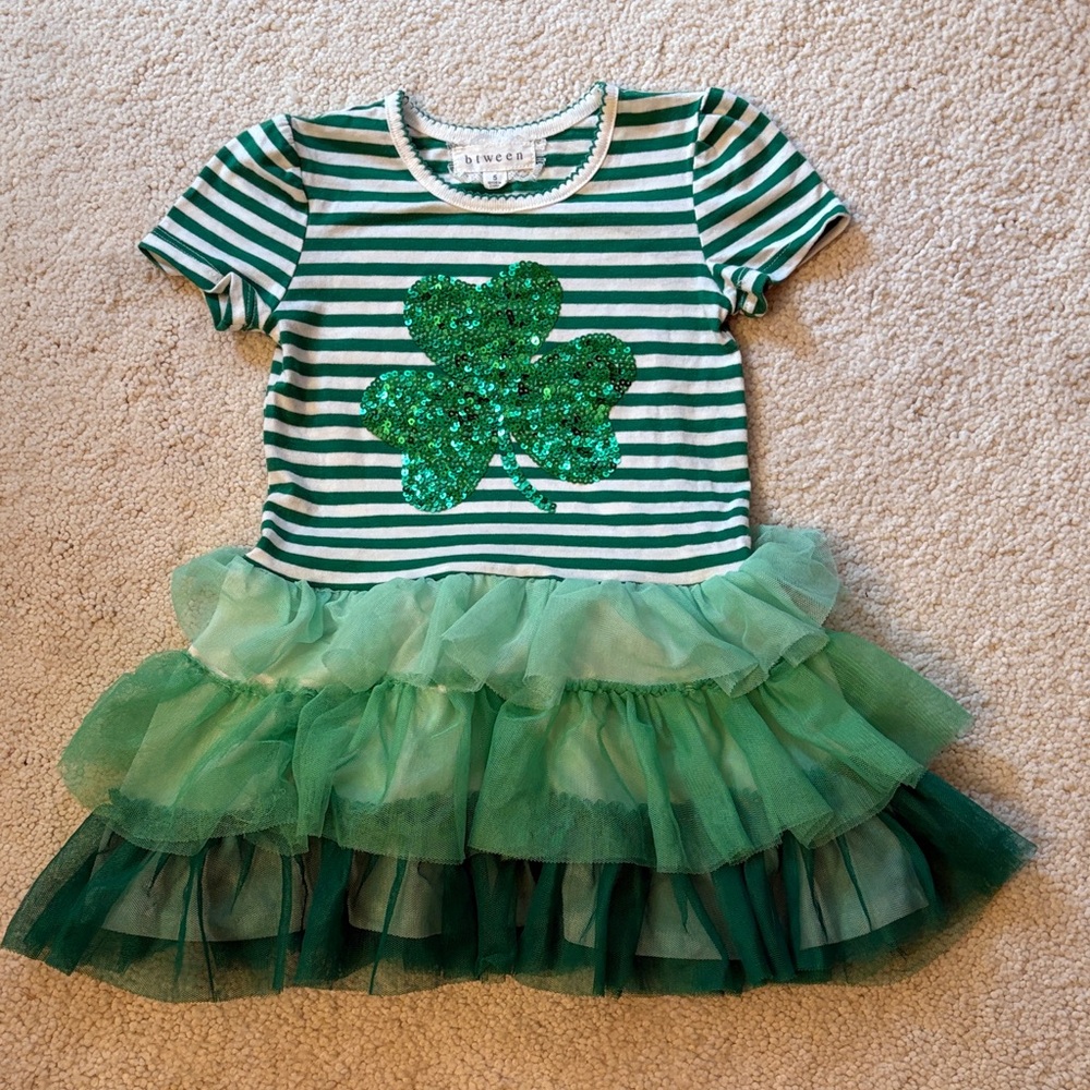 Irish Princess Sequin Shamrock Tulle Dress